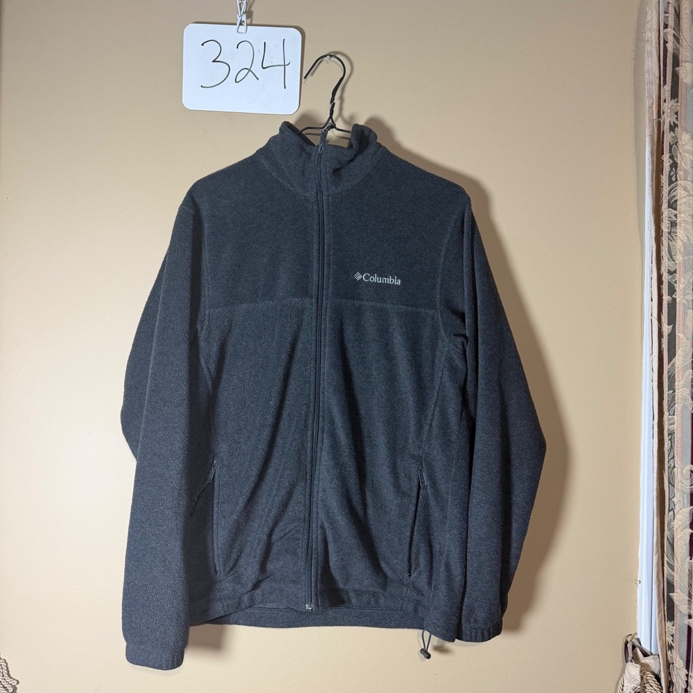 Columbia Womens Gray Full Zip Fleece Jacket Mock Neck Pockets Small RN 69724